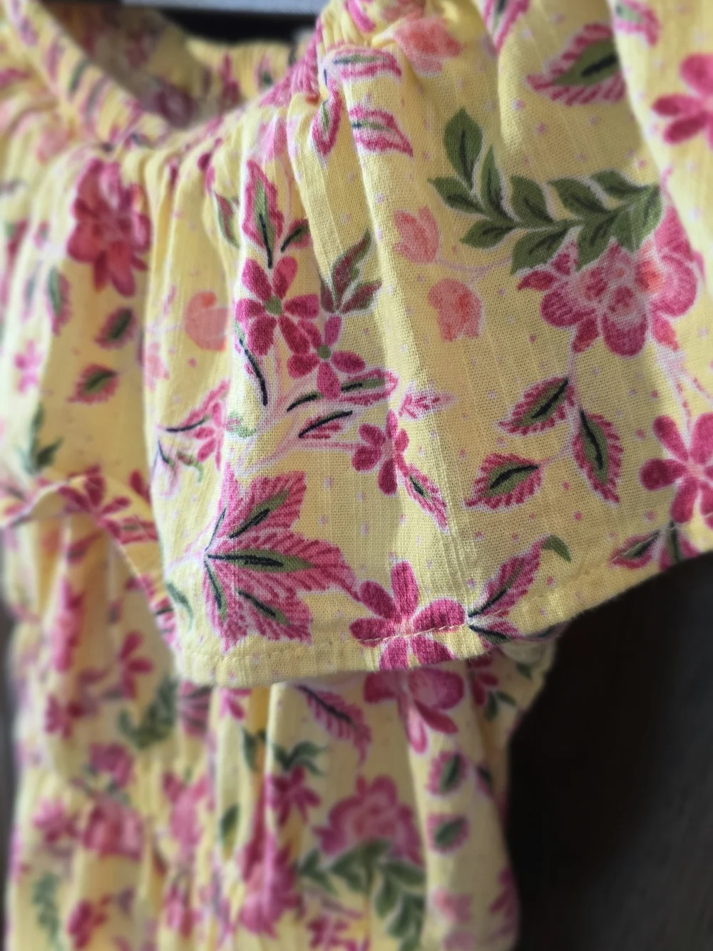 Old Navy Yellow Floral Ruffle Shoulder Sundress